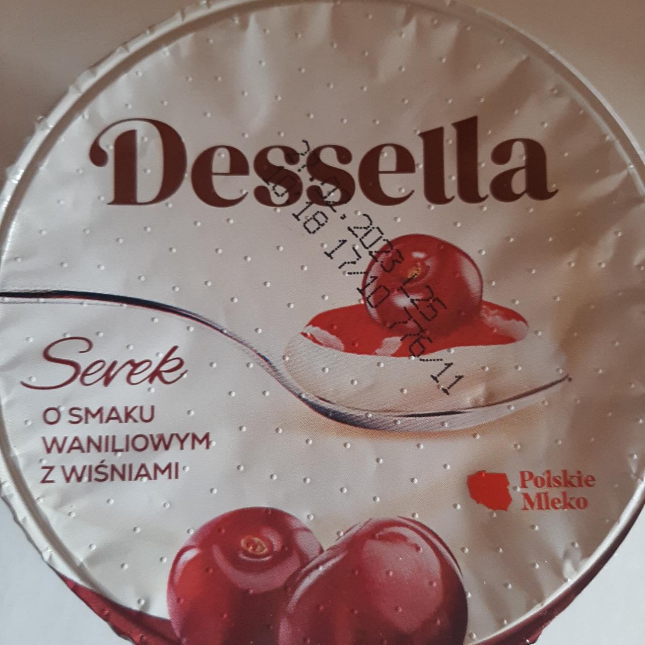 Fotografie - serek o smaku waniliowym z wiśniami Serek Dessella