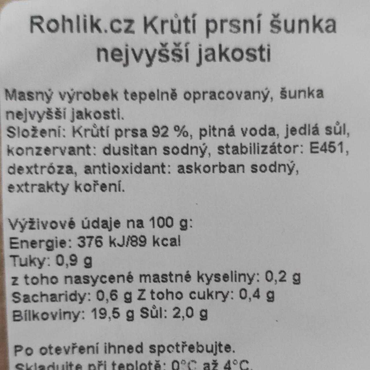Fotografie - Krůtí prsní šunka nejvyšší jakosti Rohlik.cz