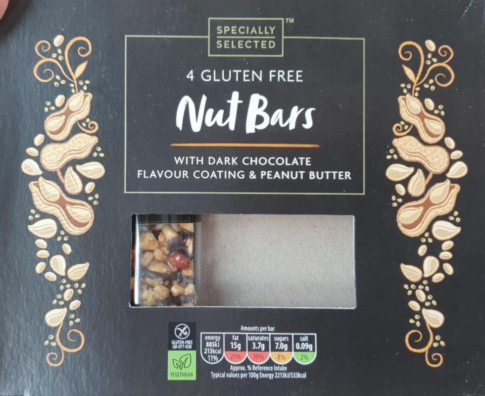 Fotografie - 4 Gluten Free Nut Bars with Dark Chocolate Specially selected