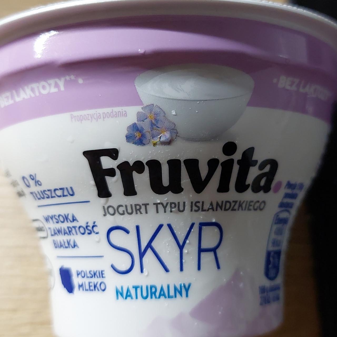 Fotografie - Skyr naturalny jogurt typu islandzkiego 0% tłuszczu FruVita