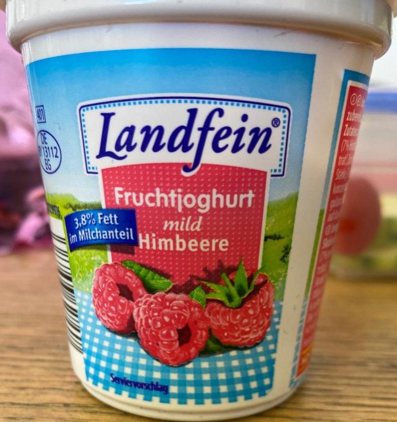 FruchtJoghurt mild 3,8% Himbeere Landfein - kalorie, kJ a nutriční ...