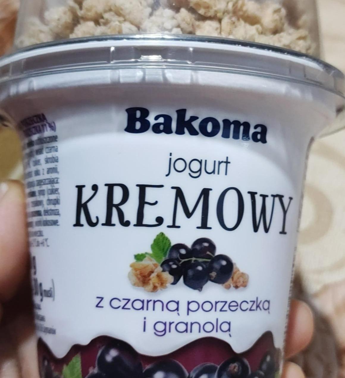 Fotografie - Jogurt kremowy z czarna porzeczka i granola Bakoma
