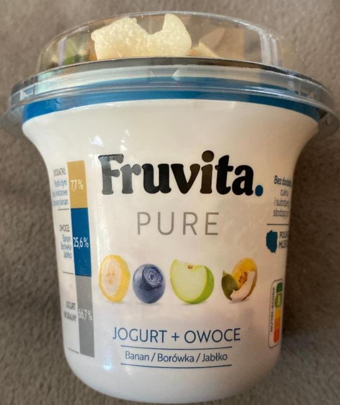 Fotografie - Pure Jogurt + Owoce banan borówka jabłko FruVita