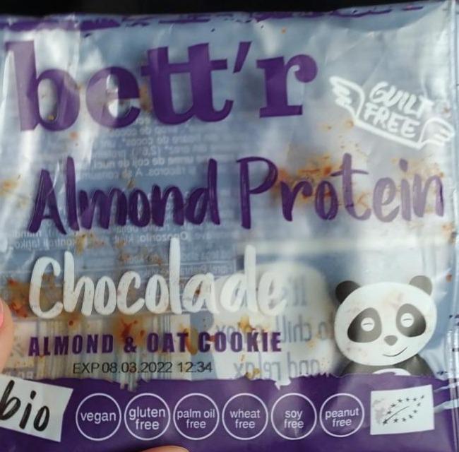Fotografie - Bio Almond protein chocolade Almond & Oat cookie Bett'r
