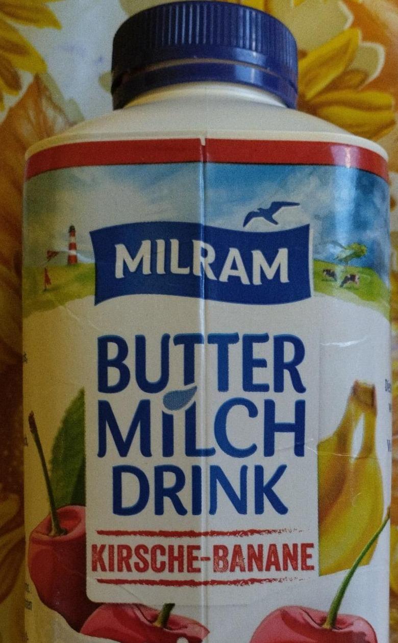 Fotografie - Butter milch drink kirsche-banane Milram