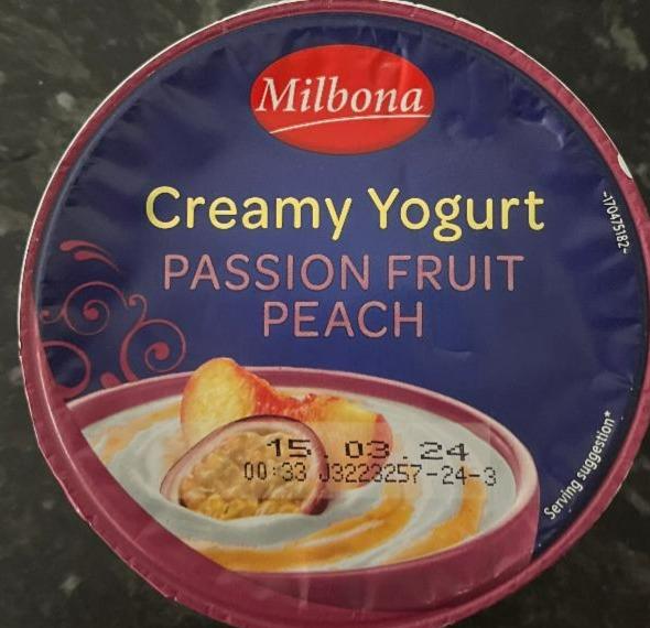 Fotografie - Creamy Yogurt passion fruit peach Milbona