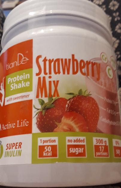 Fotografie - Protein shake strawberry mix TianDe