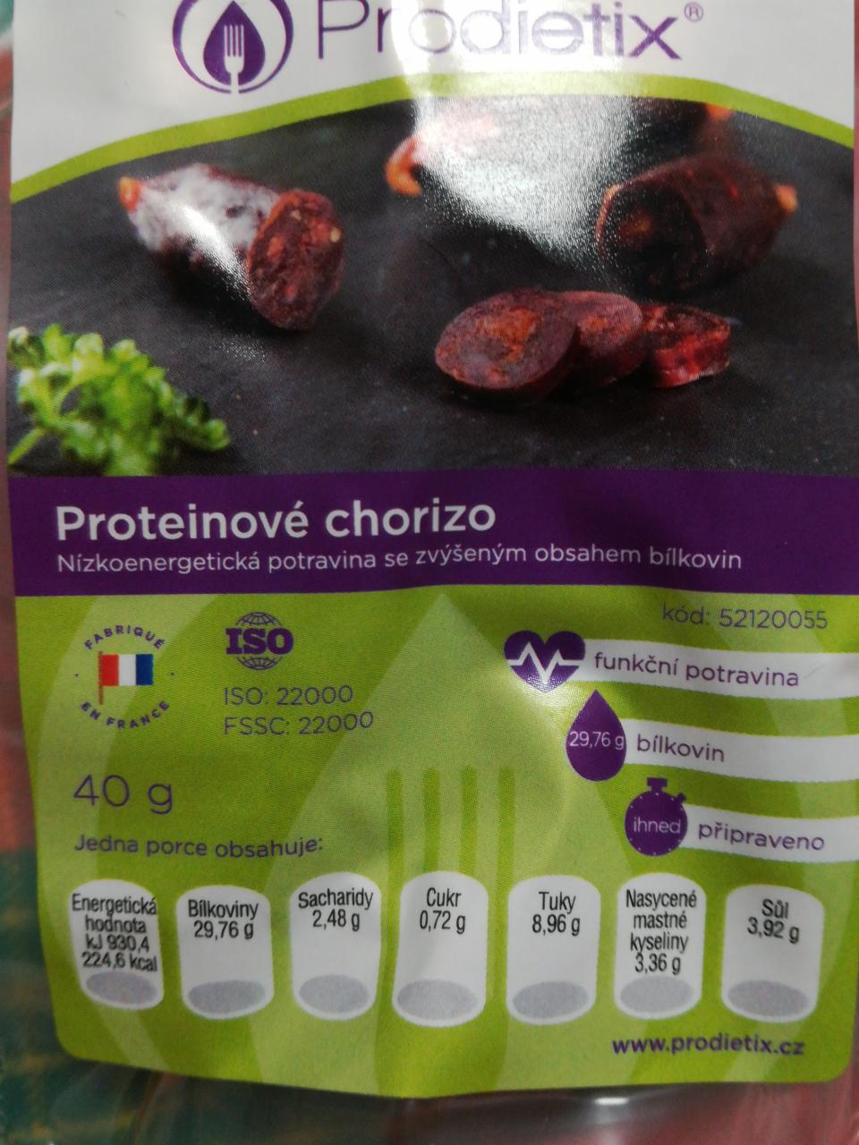 Fotografie - Proteinové chorizo Prodietix
