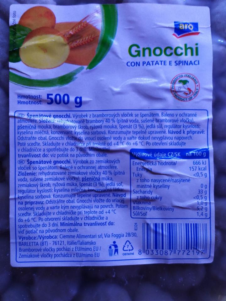 Fotografie - Gnocchi con patate e spinaci ARO 