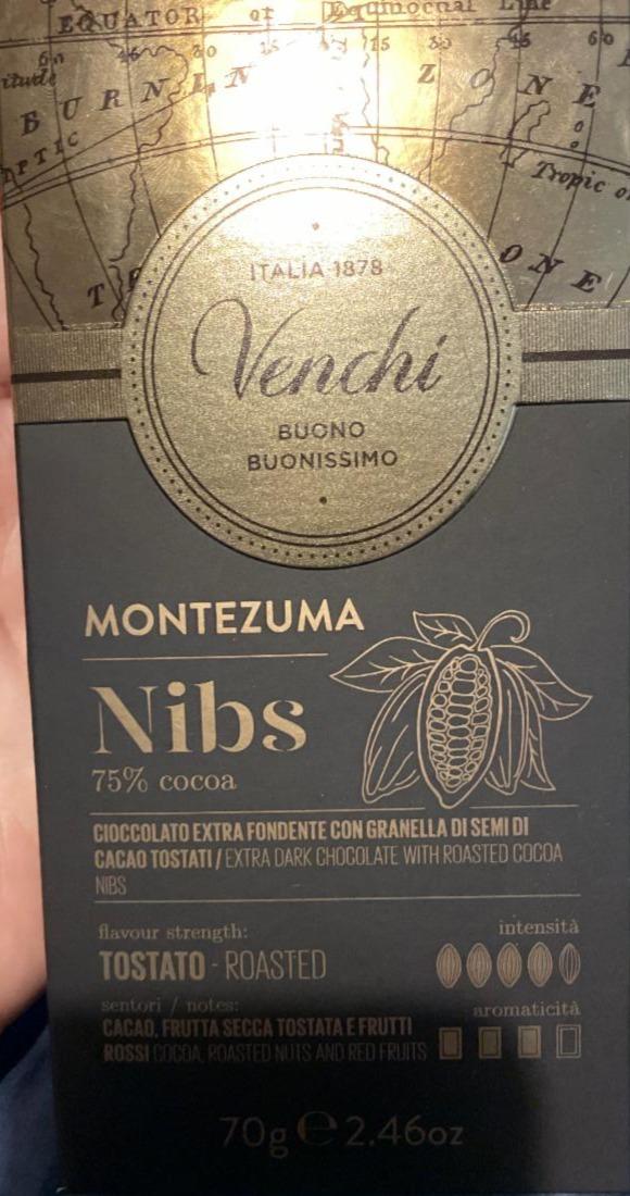 Fotografie - Cioccolato extra fondente 75% cocoa Montezuma Nibs Venchi