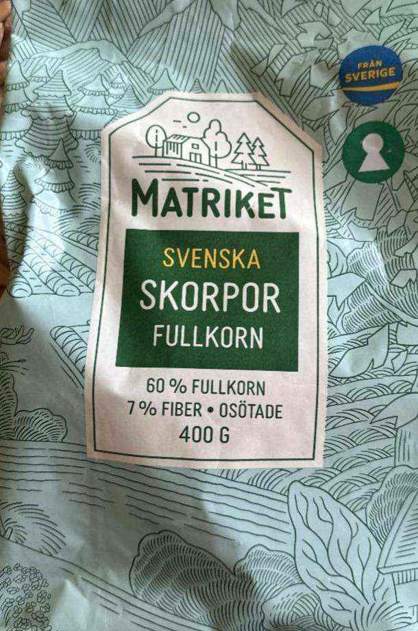 Fotografie - Celozrnné Suchary Svenska Skorpor Fullkorn Matriket