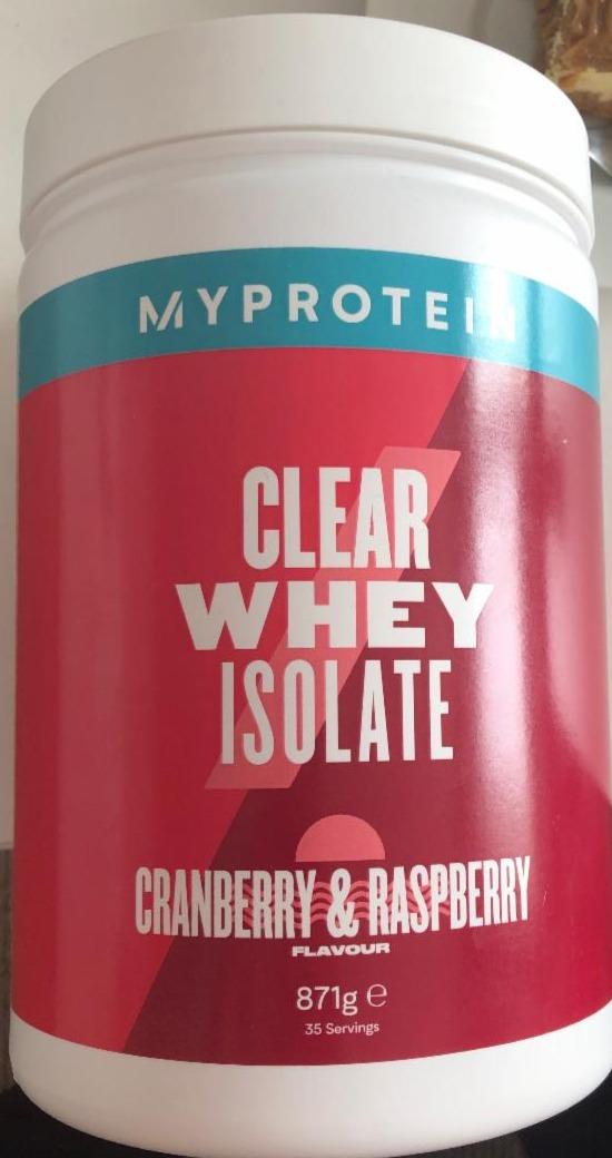 Fotografie - Clear whey isolate Cranberry & Raspberry Myprotein