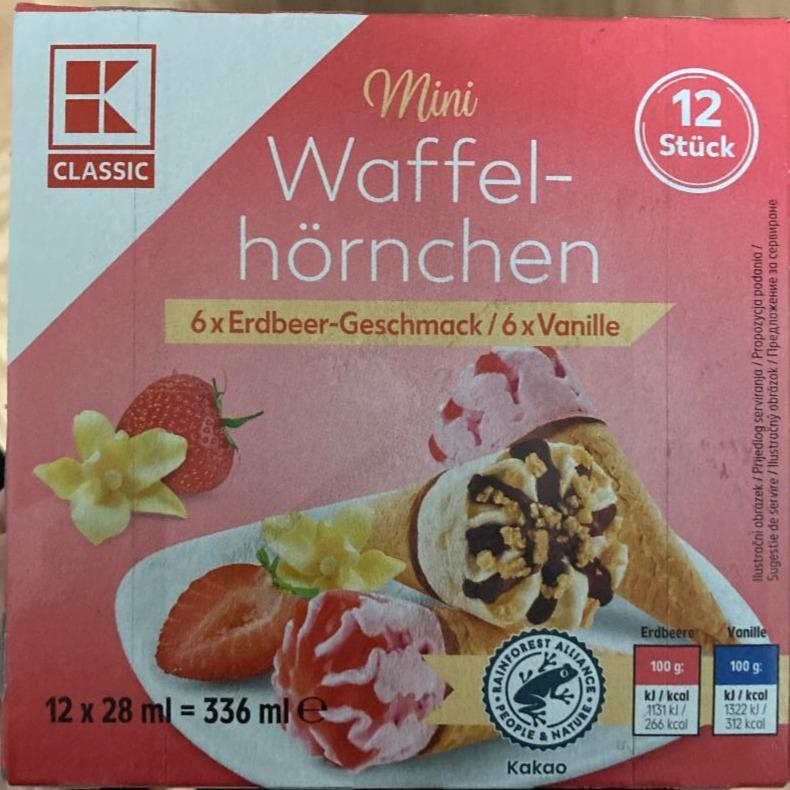 Fotografie - Mini Waffel-Hörnchen Erdbeer K-Classic