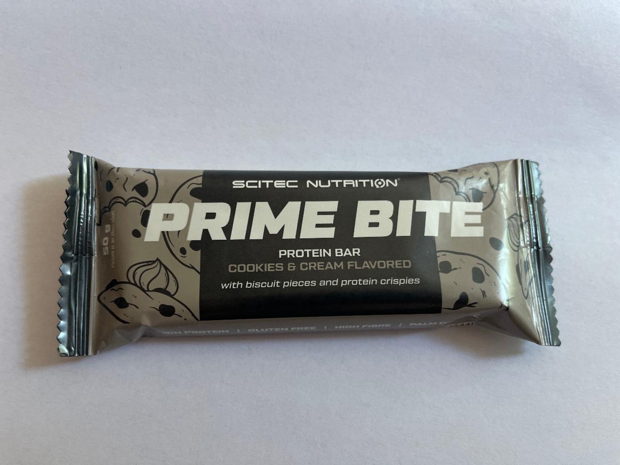 Fotografie - Prime Bite protein bar cookies&cream Scitec Nutrition