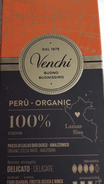 Fotografie - Organic Peru Dark Chocolate 100% cocoa Venchi