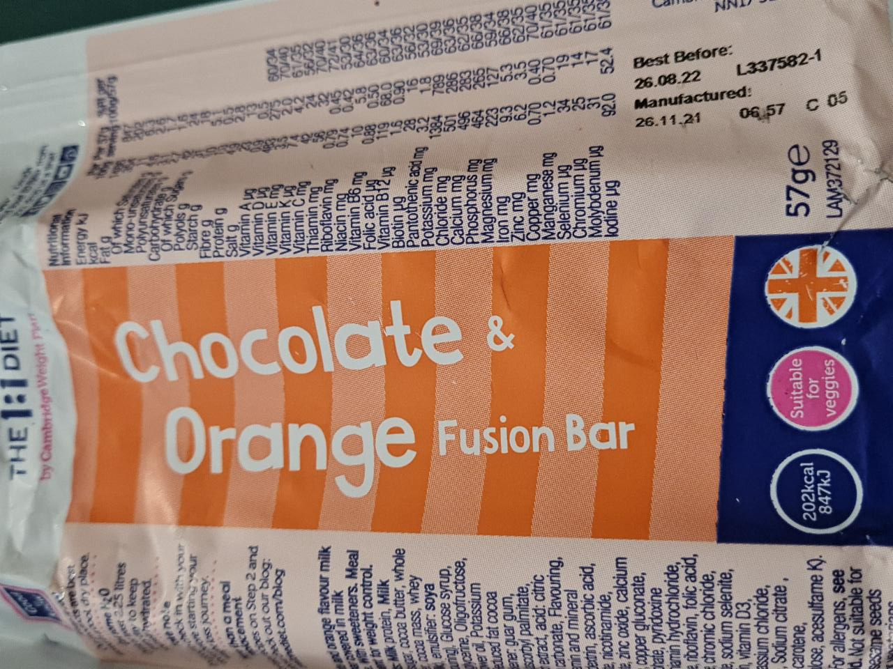 Fotografie - 1:1 chocolate & Orange fusion bar