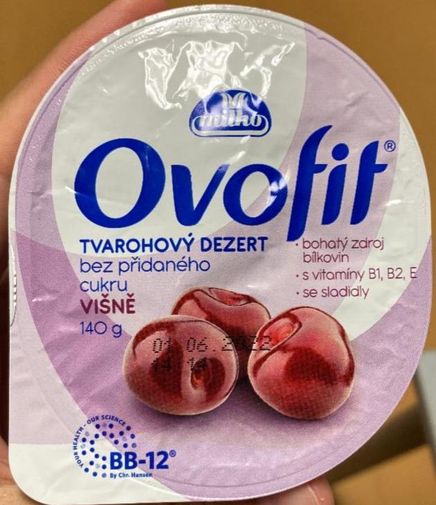 Fotografie - Ovofit Tvarohový dezert bez přidaného cukru Višně Milko