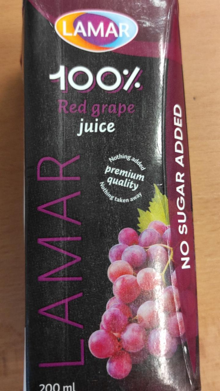 Fotografie - LAMAR 100% Natural Red Grape Juice
