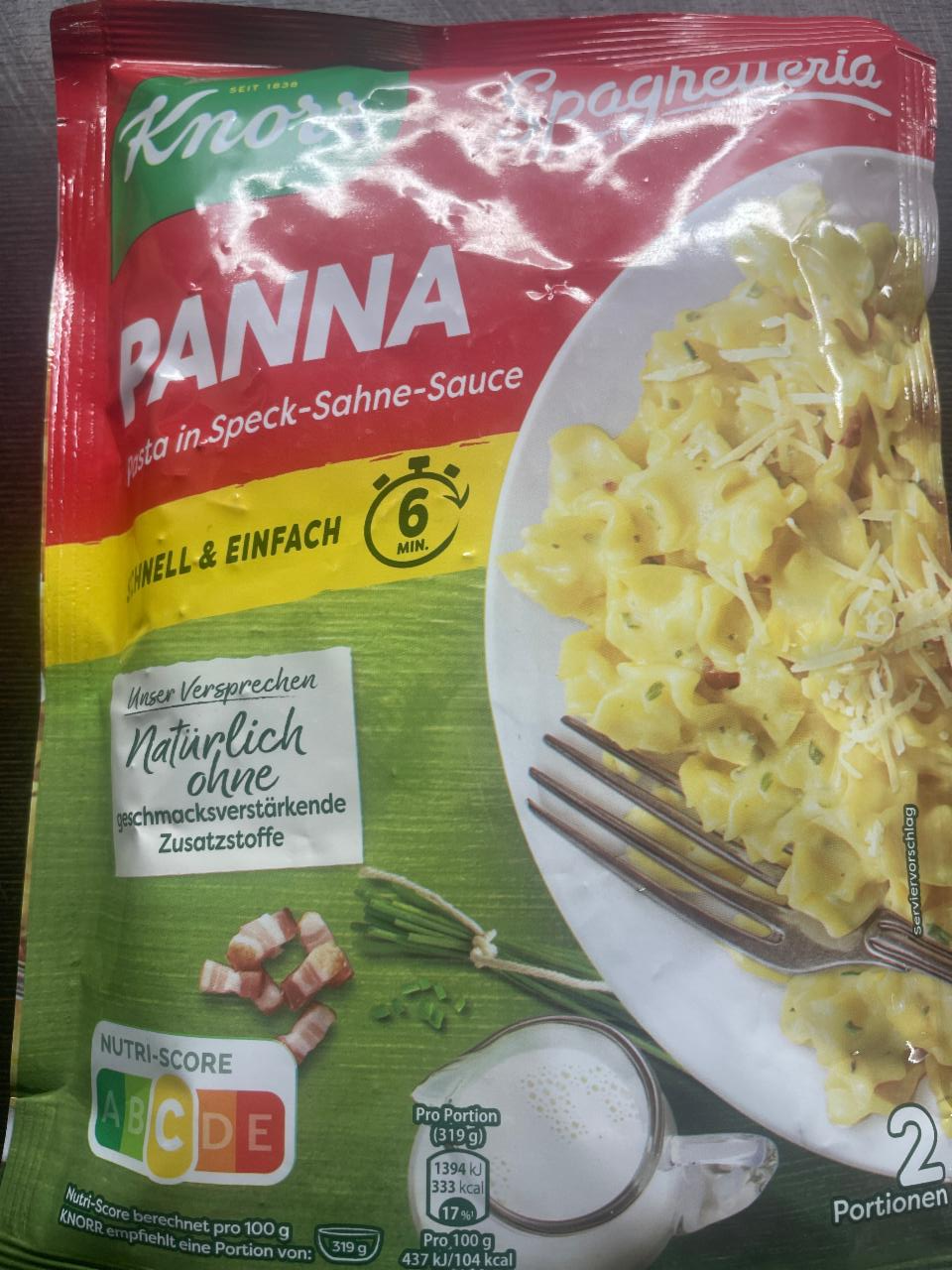 Fotografie - Spaghetteria Panna Pasta in Speck-Sahne-Sauce Knorr