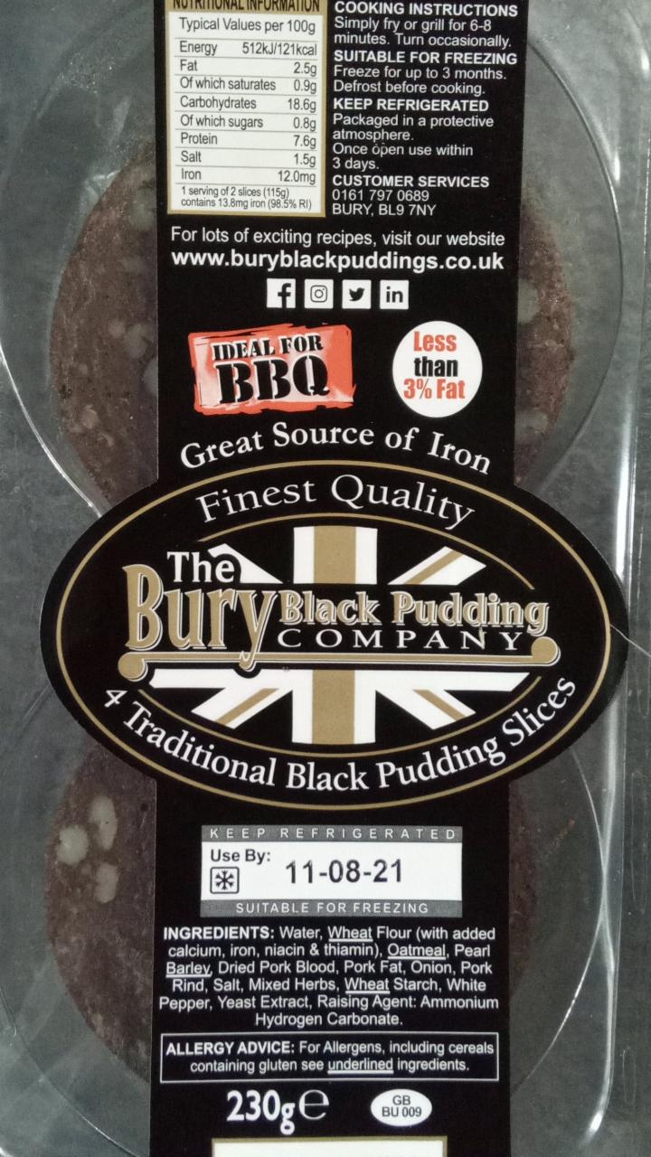 Fotografie - 4 Bury Black Pudding Slices The Bury Black Pudding Company