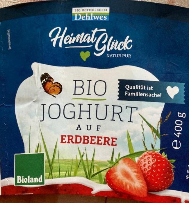 Fotografie - Bio Joghurt auf Erdbeere 3,5% Fett Dehlwes