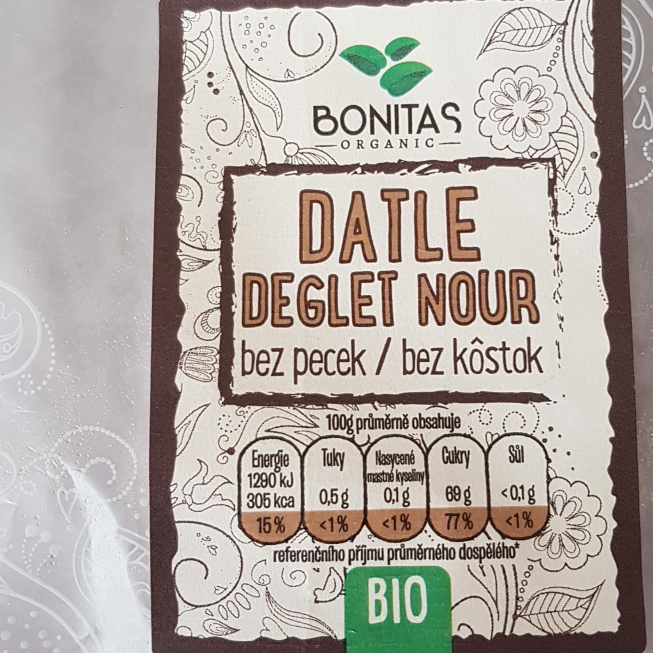 Fotografie - Bio Datle Deglet Nour bez pecek Bonitas organic