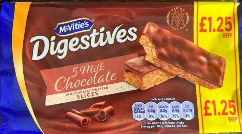 Fotografie - Digestives Milk Chocolate slices McVitie´s