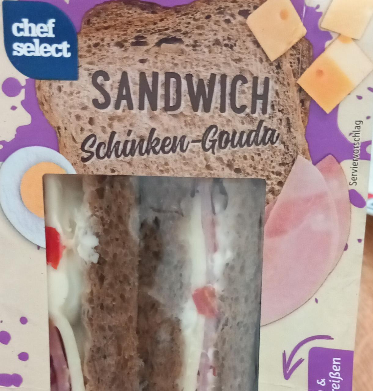 Chef hodnoty kJ a Select kalorie, nutriční Schinken-Gouda - Sandwich