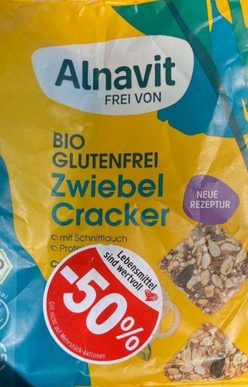 Fotografie - bezlepkové krekry zwiebel cracker glutenfree Alnavit