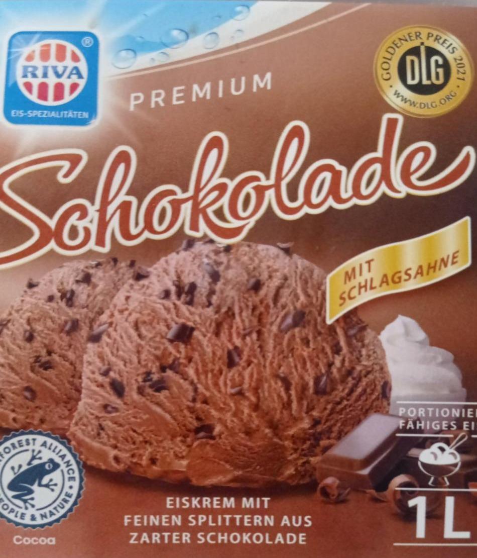 Fotografie - Schokolade mit Schlagsahne (čokoládová zmrzlina s kousky čokolády) Riva