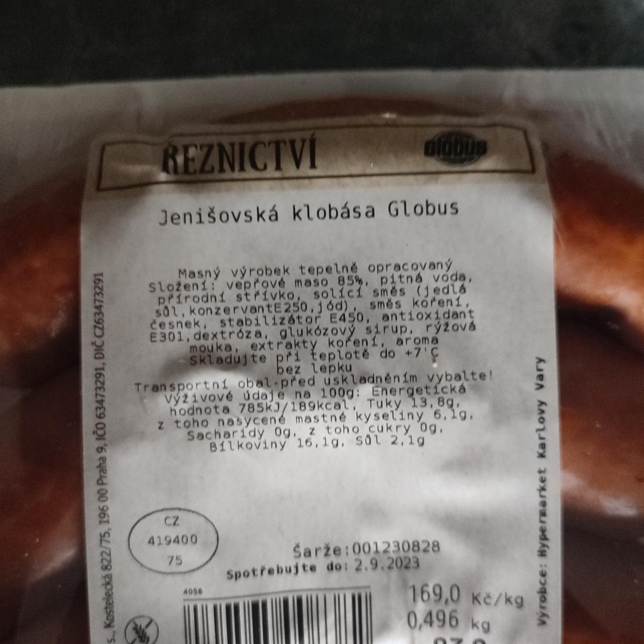 Fotografie - Jenišovská Klobása Globus řeznictví