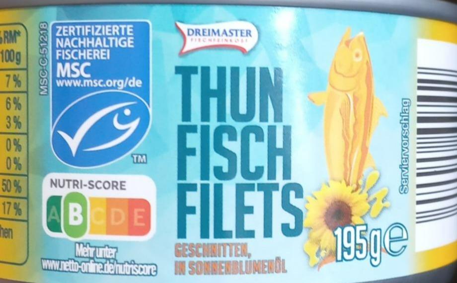 Fotografie - Thun Fisch Filets Geschnitten, in Sonnenblumenöl Dreimaster