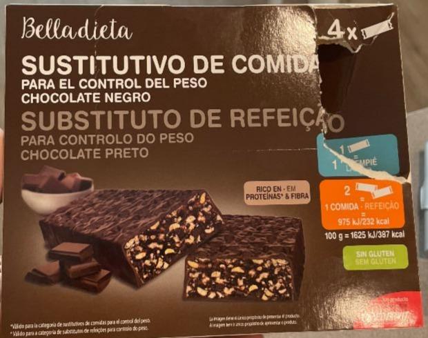 Fotografie - Sustitutivo de comida para el control del peso chocolate negro Belladieta
