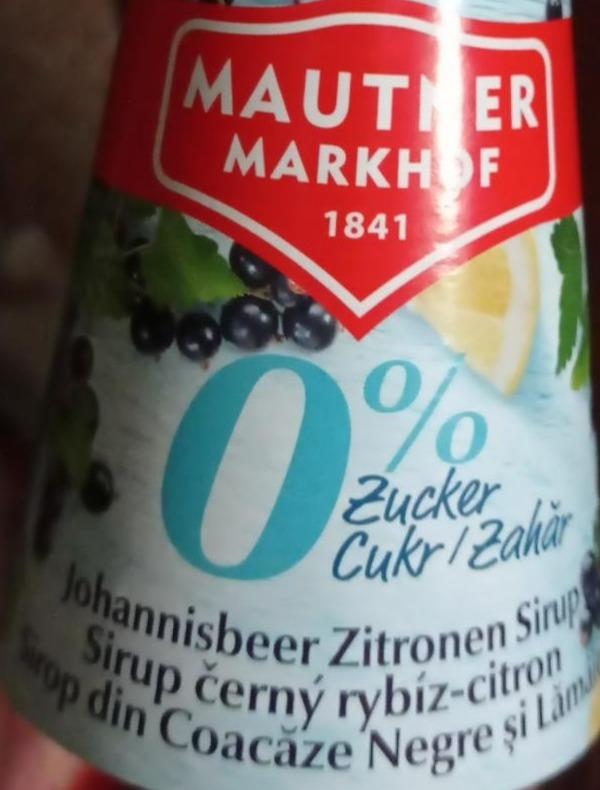 Fotografie - Ovocný sirup černý rybíz citron 0% cukru Mautner markhof