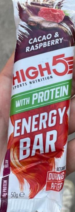 Fotografie - Energy bar with protein Cacao & Raspberry HIGH5