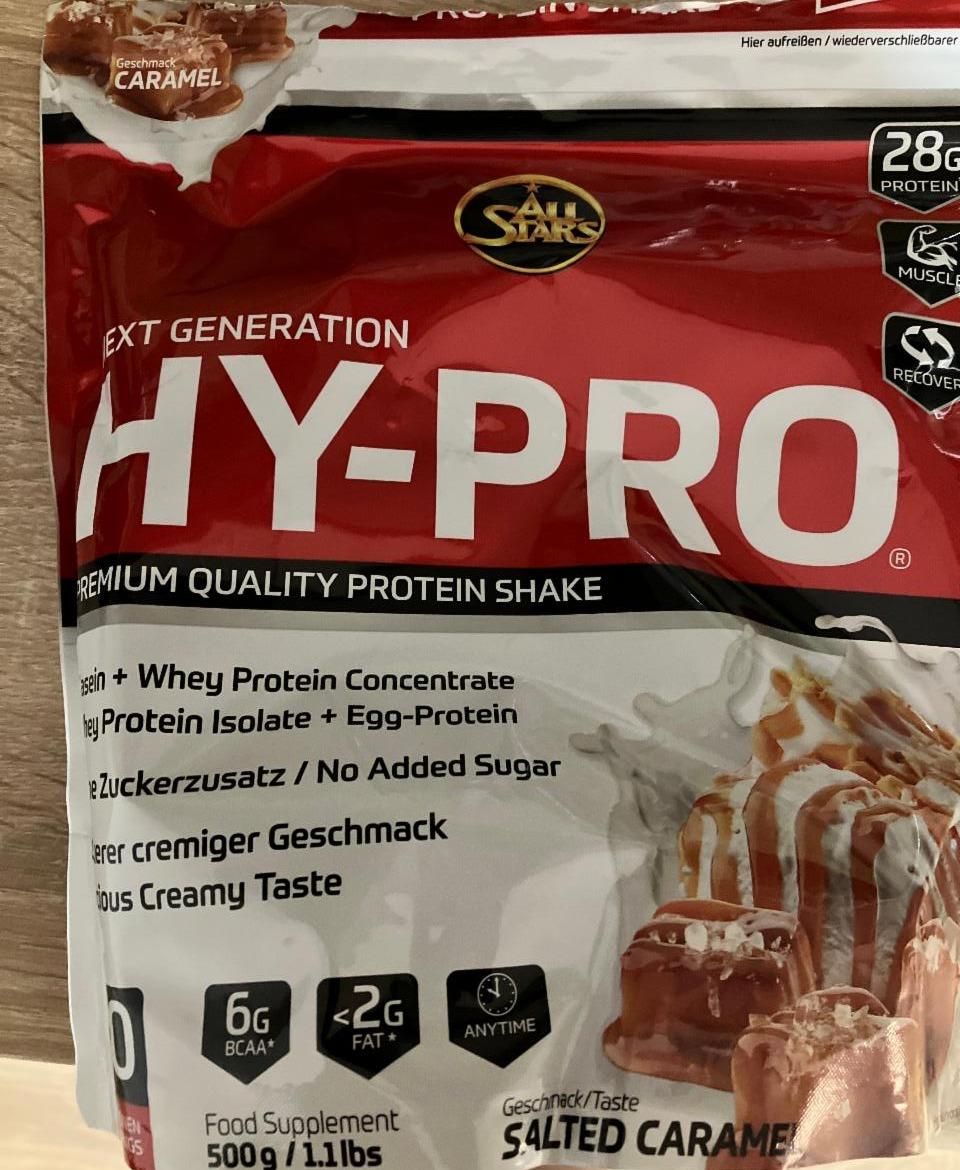 Fotografie - Hy-Pro Premium quality protein shake Salted Caramel All Stars
