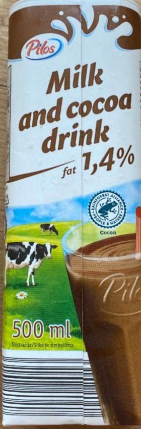Fotografie - Milk and cocoa drink 1,4% fat Pilos