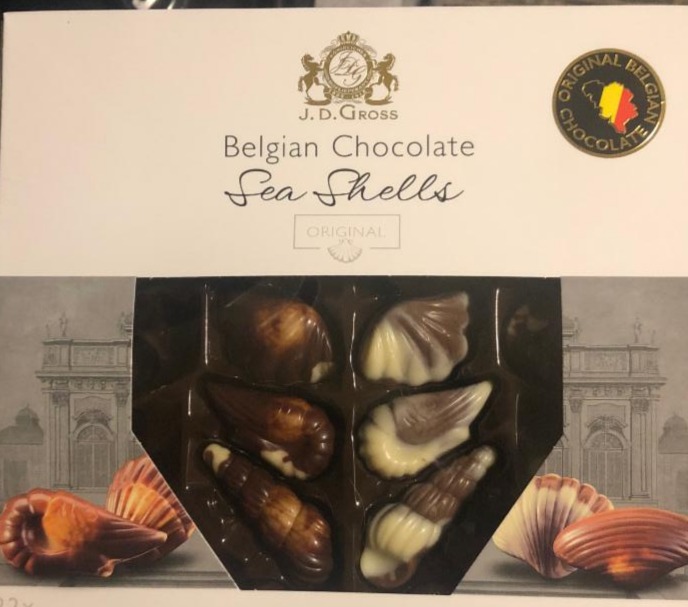 Fotografie - pralinky mořské plody Belgian chocolate sea shells J. D. Gross