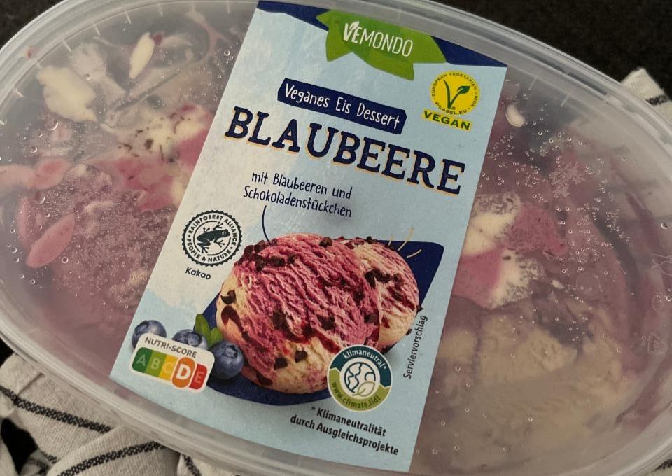 Fotografie - Veganes Eis Dessert Blaubeere Vemondo
