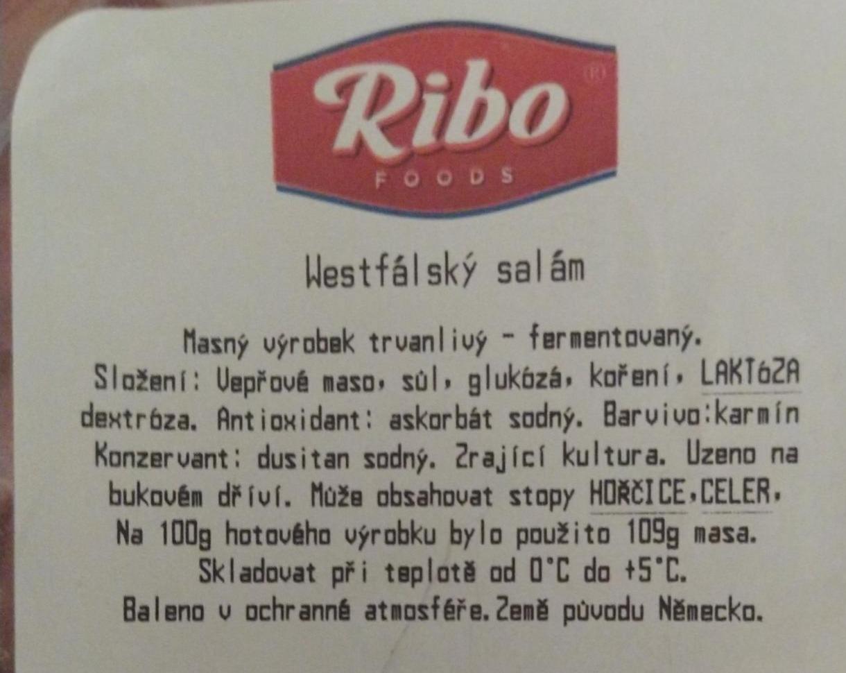 Fotografie - westfálský salám levné potraviny Ribo
