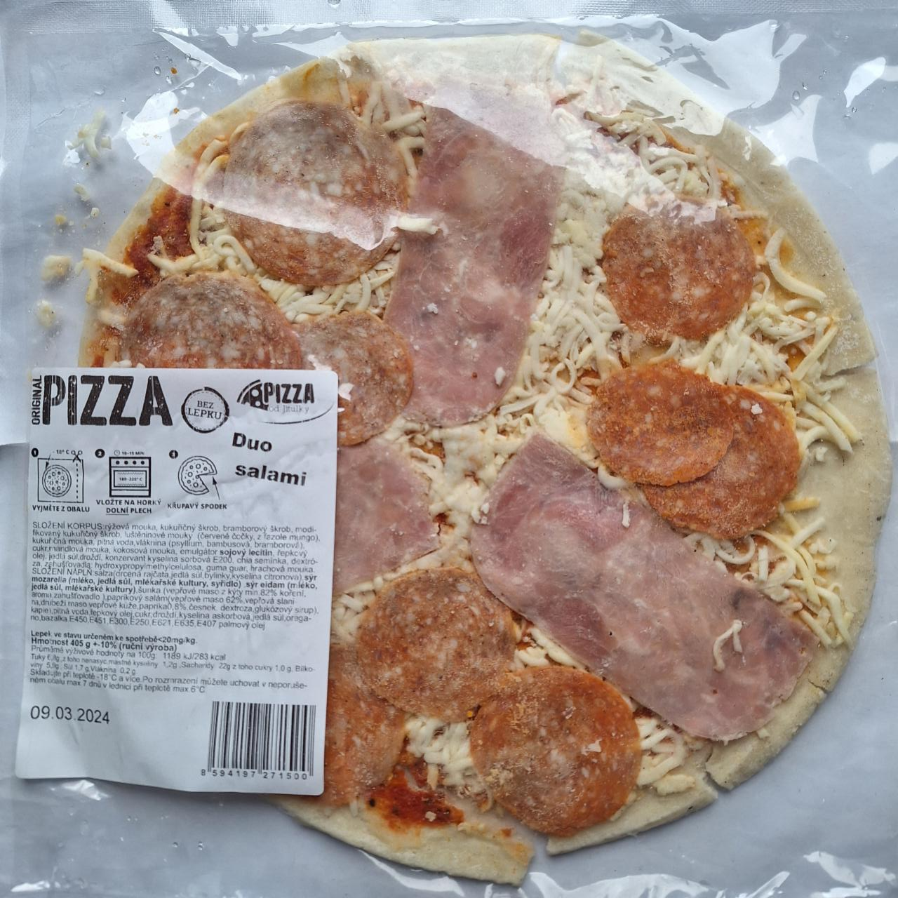 Fotografie - Pizza od Jitulky Duo salami bez lepku Jitulčiny dobroty