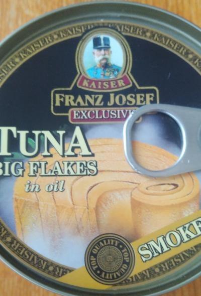 Fotografie - Tuna big flakes in oil smoked (tuňák kousky ve slunečnicovém oleji s uzenou příchutí) Kaiser Franz Josef