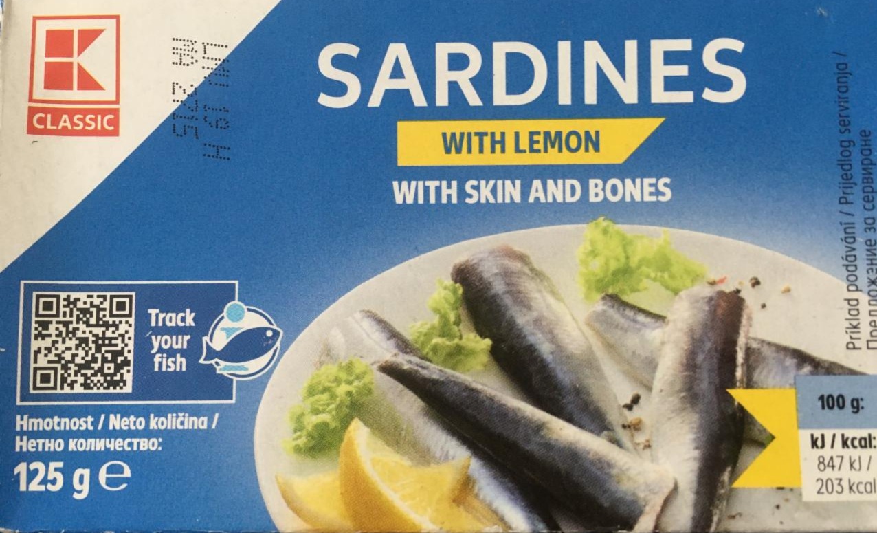 Fotografie - Sardines with lemon with skin and bones K-Classic