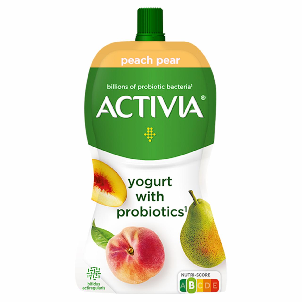 Fotografie - Activia yogurt with probiotics peach, pear