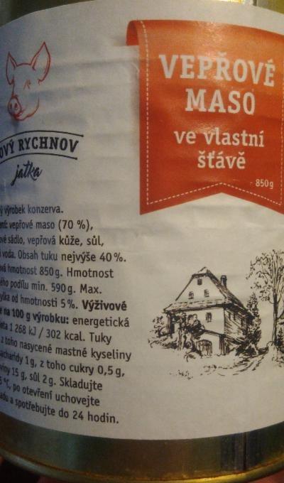 Fotografie - Vepřové maso ve vlastní šťávě Nový Rychnov