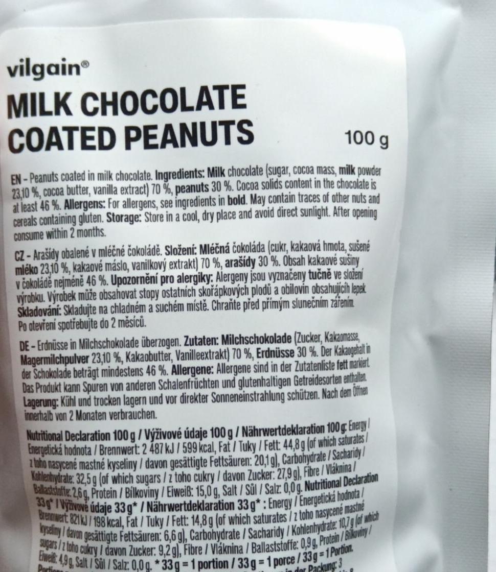 Fotografie - Milk chocolate coated peanuts Vilgain
