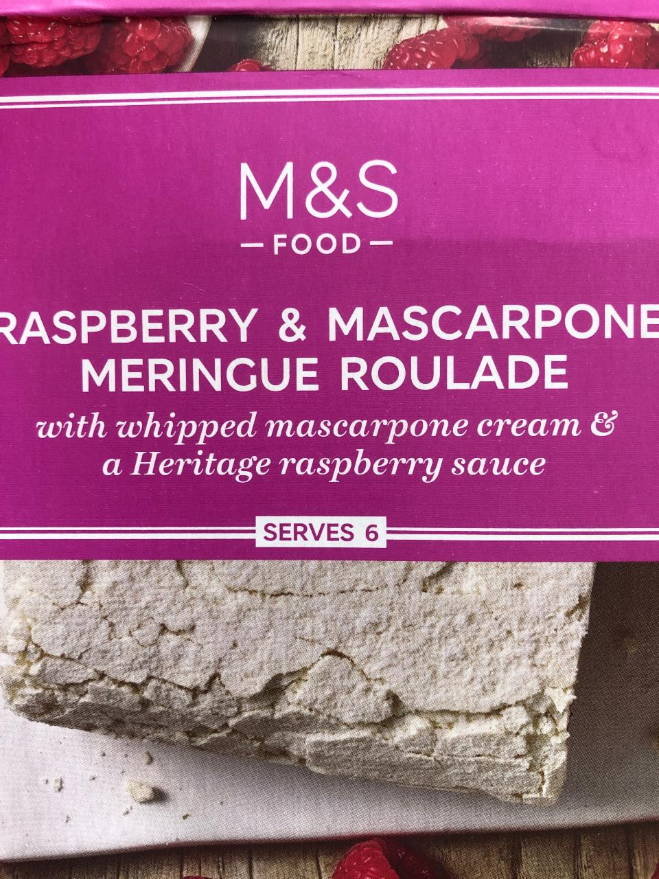 Fotografie - Raspberry & Mascarpone Meringue Roulade M&S Food