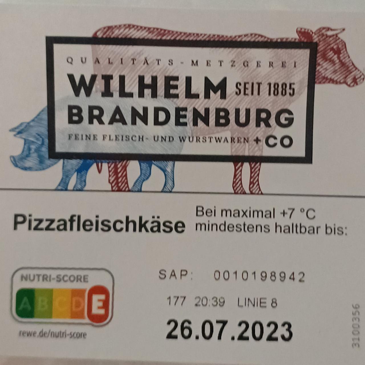 Fotografie - Pizzafleischkäse Wilhelm Brandenburg