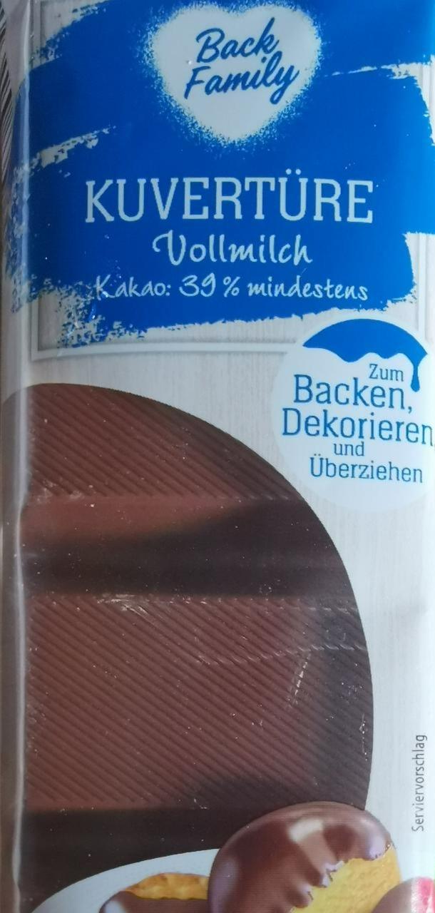 Fotografie - Vollmilch Kuvertüre 39% kakao K-Classic