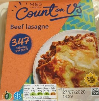 Fotografie - Beef lasagne Count on Us M&S